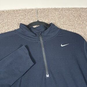 Nike Running DRI-FIT Blue Quarter- Zip Long Sleeve Pullover Mens Size Medium